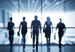 about Kineo Search Partners - picture of business people walking