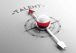 picture of compass pointing to the word talent